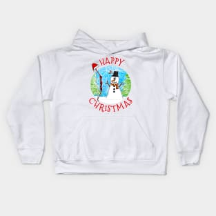 Christmas Archery Archer Snowman Xmas 2022 Kids Hoodie